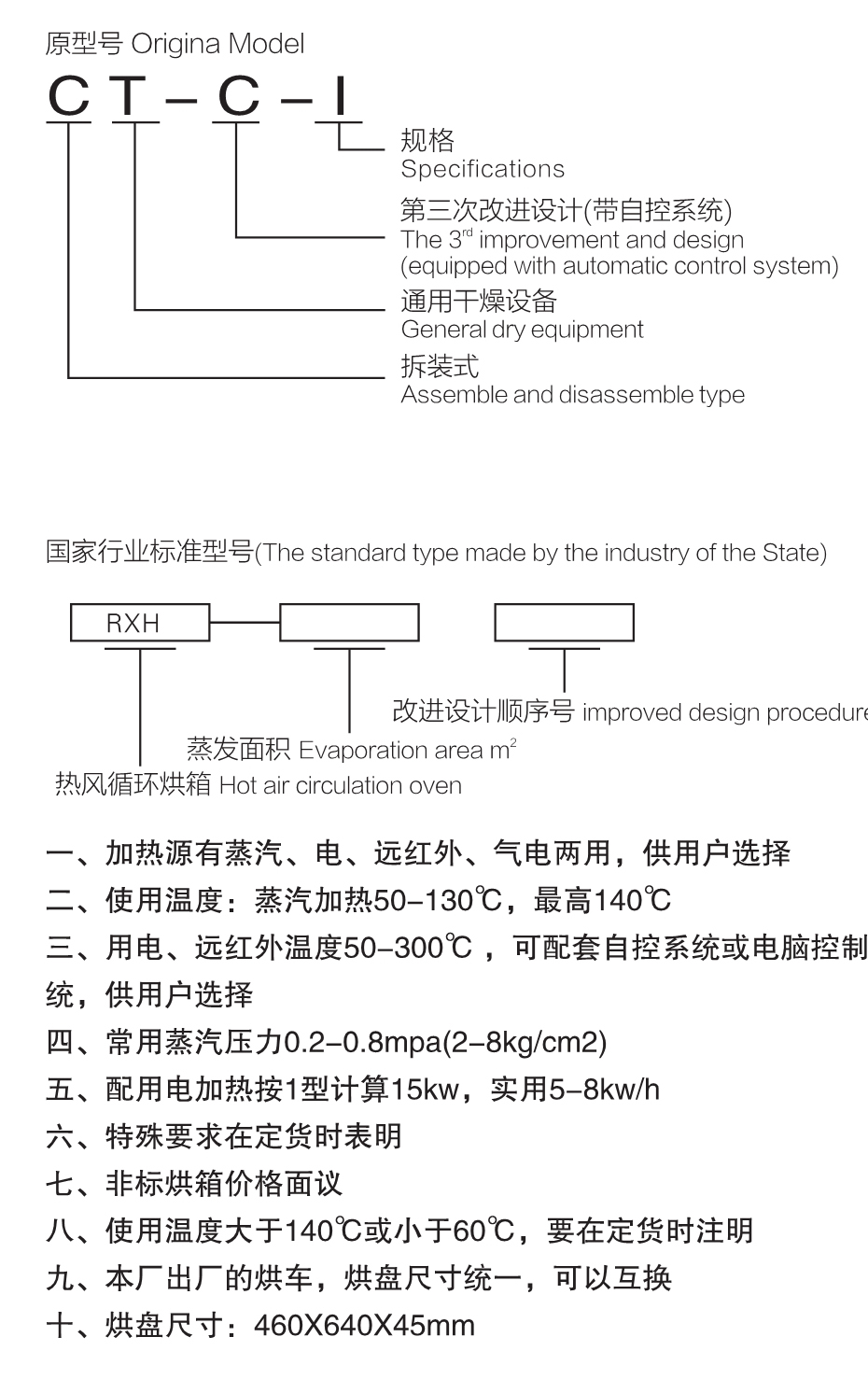 CT-C系列熱風循環烘箱參數1